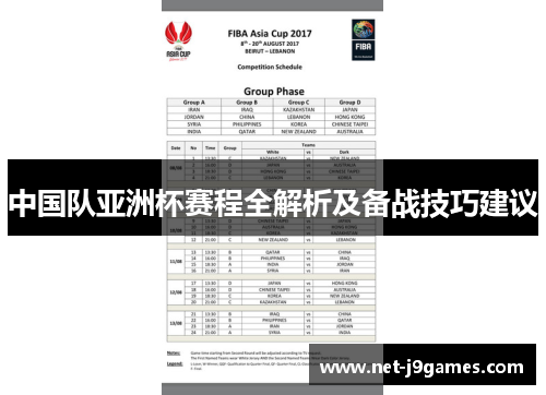 中国队亚洲杯赛程全解析及备战技巧建议