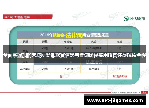 全面掌握加的夫城所参加联赛信息与查询途径实用指南详尽解读全程